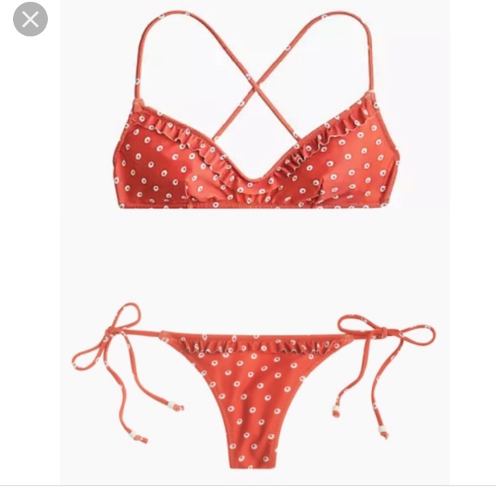 Ruffle bikini top and bottom